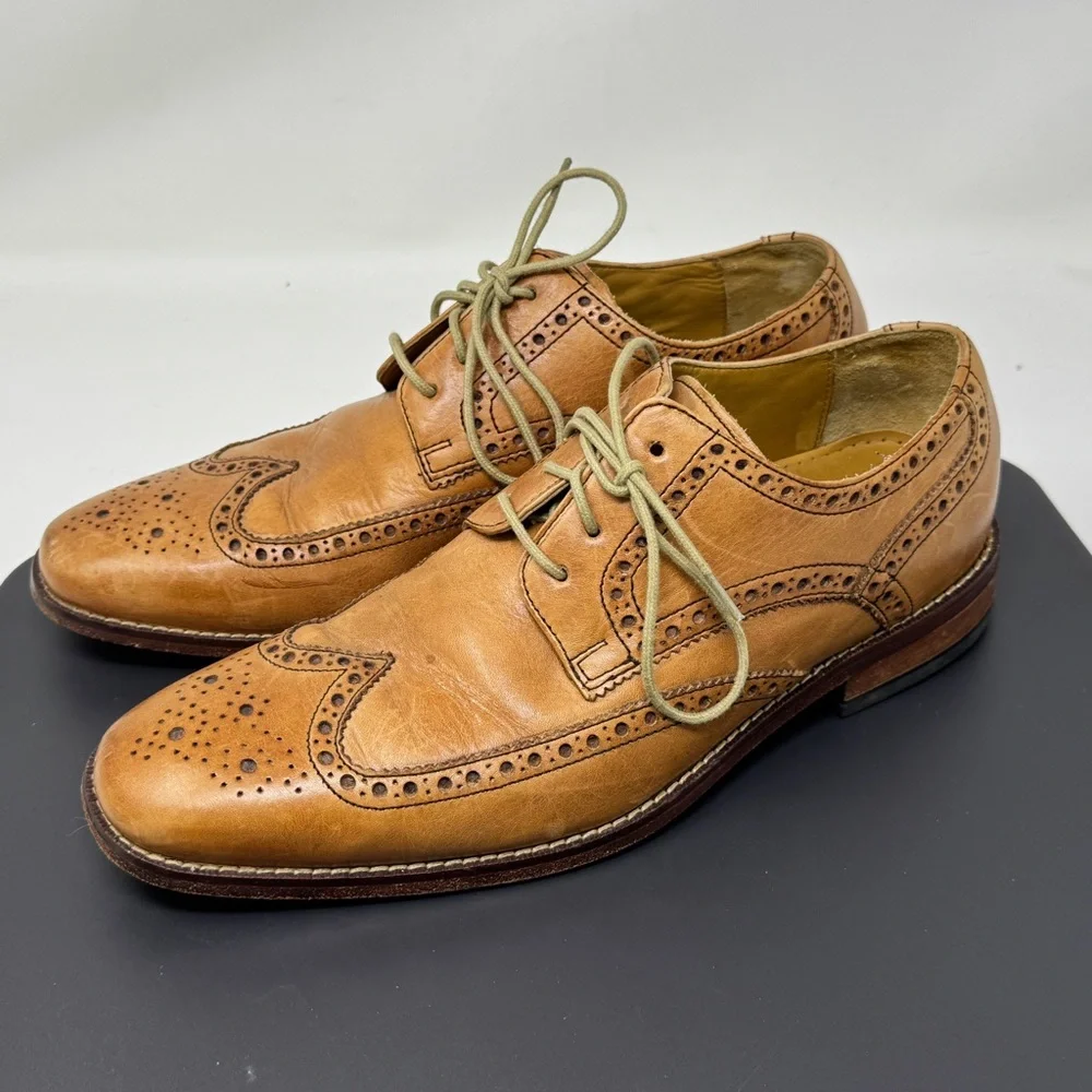 Cole Haan Wingtip Giraldo Derby Brogue Shoe British 9 Leather nike air c09303